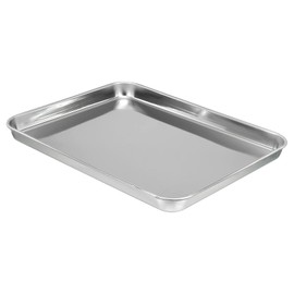 PATIKIL 430 Stainless Steel Tray, 31x24cm Rectangular Flat Type Lab Instrument Tool