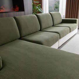 OHSIO Stretch Sofa Seat Cushion Cover - Non-Slip Sofa Cover, Washable Sofa Cover, Universal Couch Cover, Durable and Easy Care (Green, 1 x Seat Cover S)