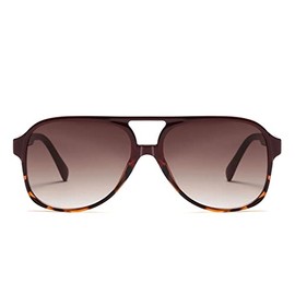 AOOLIA Retro TAC Polarized Aviator Sunglasses TR-90 Frame Women Men Trendy Sunnies Driving Anti-Glare UV400 Protection (Brown)