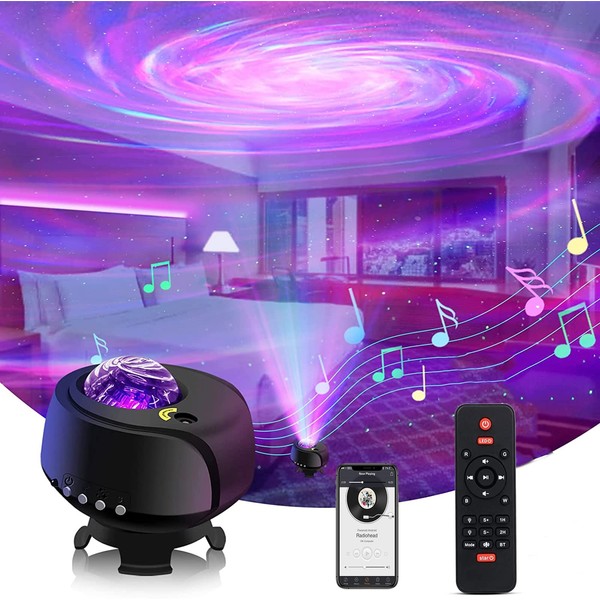 Planetarium 2022 Galaxy Arctic Light, Bluetooth Remote Control, Timer, For Home, Star Projector Light, Music Playback, 48 Lighting Modes, LED, Starry Sky Light, Ceiling Projection Light, Galaxy Light, Aurora Light, Authentic, Bluetooth Built-in Speaker, 