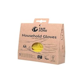Fair Squared Household Gloves 100% Natural Latex FSC Pair Large Black One Size