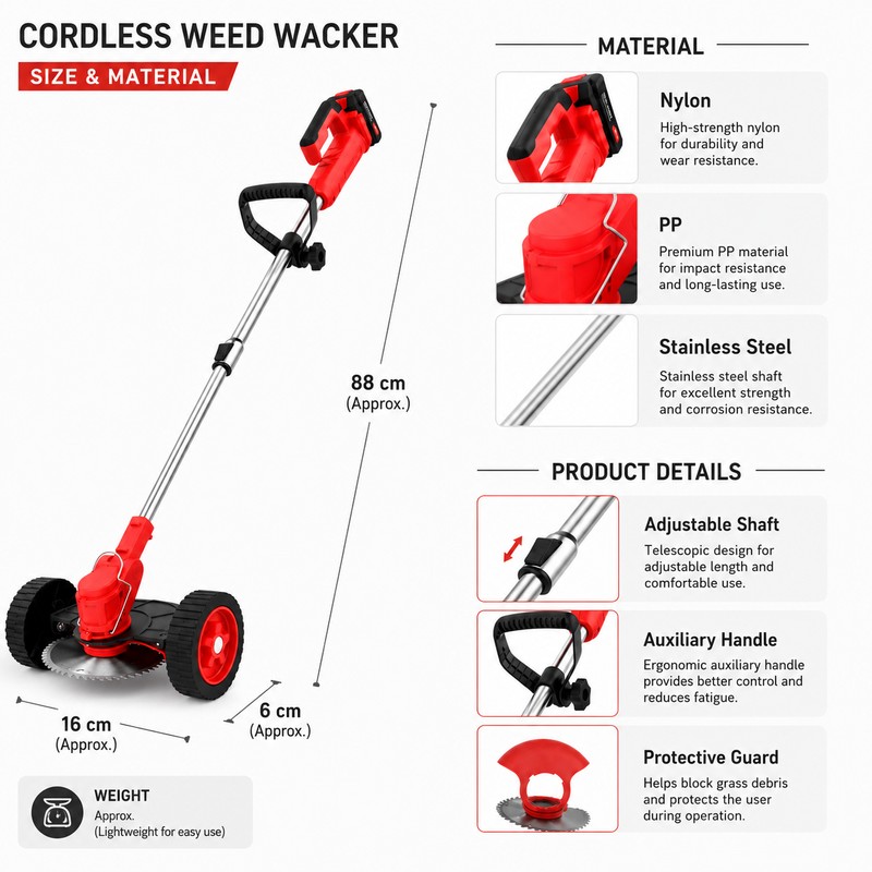 Cordless Weed Wacker for Lawn & Garden Care – 3-in-1
