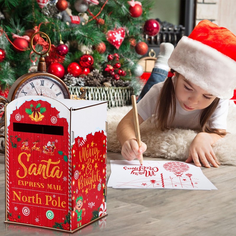 Chinco Christmas Mailbox Letters to Santa Mailbox Christmas Decorations Christmas