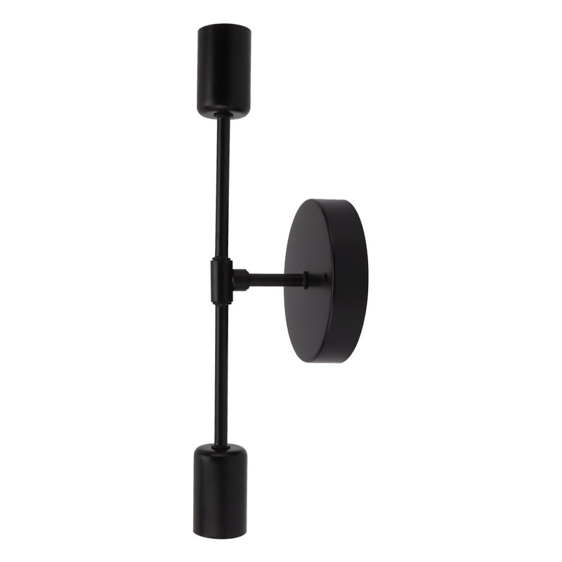 E27 E26 Double Wall Light Base Iron 85‑265V Black Modern