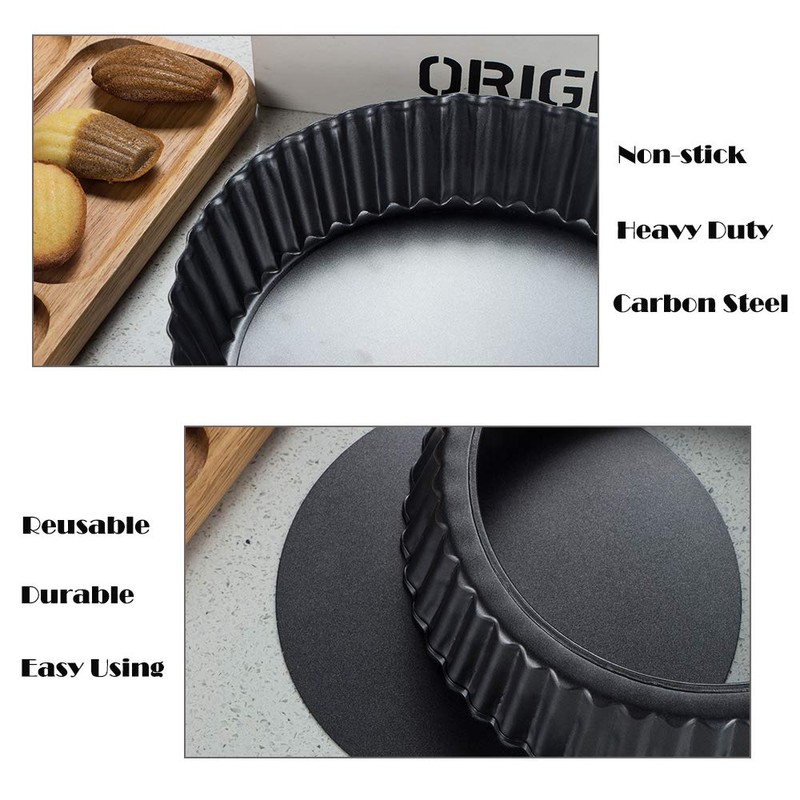 webake Quiche Dish Tart Tin with Loose Base 9.5 Inch