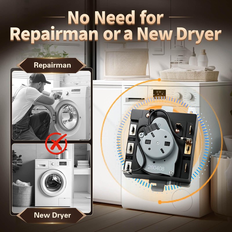 WE04X20089 Dryer Timer Compatible with GE Dryers Replacement for AP5806905