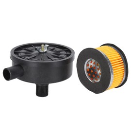 Air Compressor Air Filter Air Compressor Pump Replacement Air Compressor Pump,Air Compressor Filter Black Noise Muffler for Blowers Boilers Exhaust Ports ((Plastic))