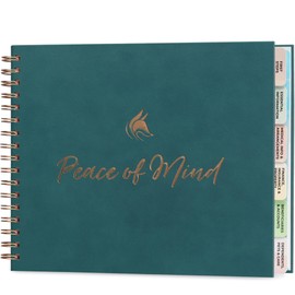 Clever Fox Peace of Mind Planner – Guided End of Life Organizer, Personal Record Book & Emergency File for Important Information (Dark Teal)