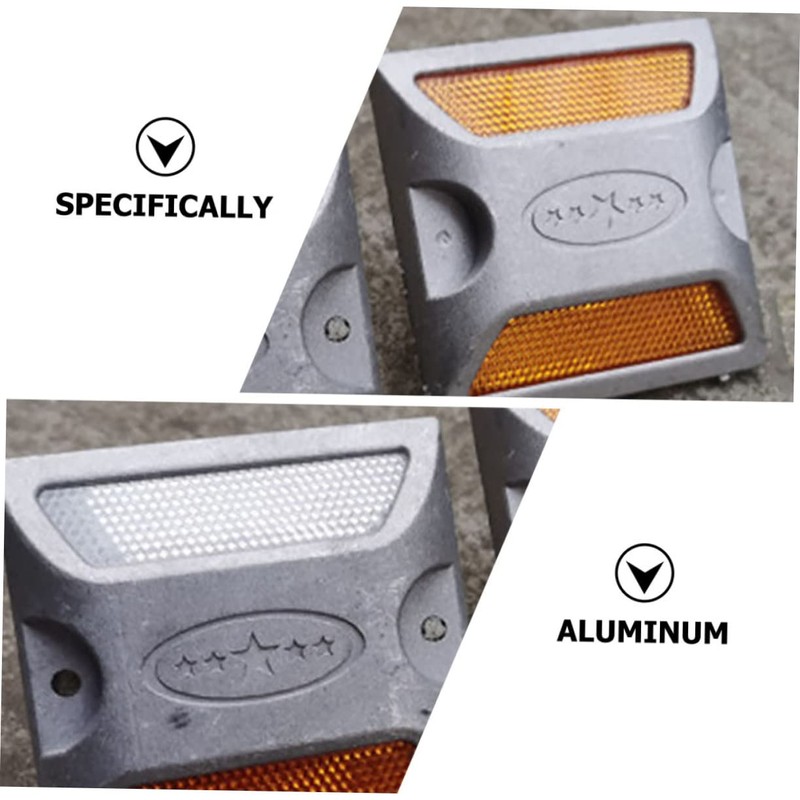 KONTONTY Reflective Road Markers Driveway Marker Road Studs Aluminum Pavement
