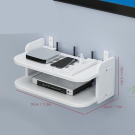 Router Shelf, WiFi Storage Set for Wall Mounting, No Punching, Top Box Stand for Living Room, Bedroom