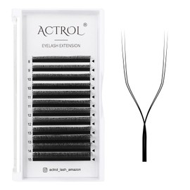ACTROL U-shape YY Eyelash Extensions 3D Volume 0.07D Curl 8-15mm Mix Easy Fan W-shaped Lash Premades Cluster Black YY Lash