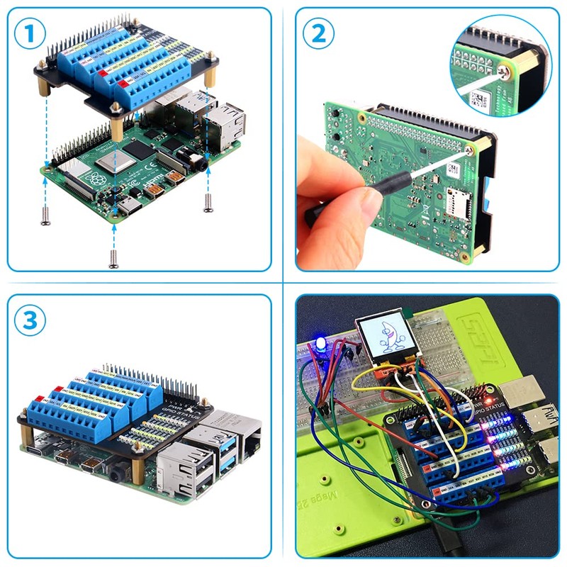 GeeekPi Raspberry Pi GPIO Screw Terminal Block Breakout Board HAT