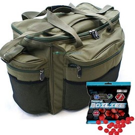 Fishing Carryall Large Tackle Bag Holdall Carp Fishing Mesh Pockets FREE BOILIES