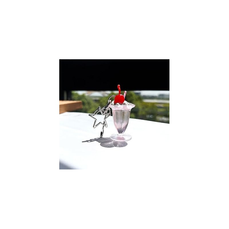 Veloshine Simulated Cream Cup Keychain, Pendant Hanging Ornament Decorations Birthday