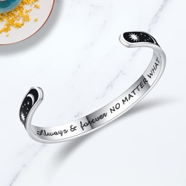 TONY & SANDY Long Distance Relationship Gifts Friendship Bracelets Best Friend Always and Forever No Matter What Couples Bracelets Promise Anniversary Valentines Her Wife Girlfriend