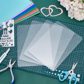 ORIGACH 4 Pcs Acrylic Cutting Pads for Embossing Machine Transparent Die Cutting Plates for Embossing Crafting, 33 x 15 x 0.3 cm