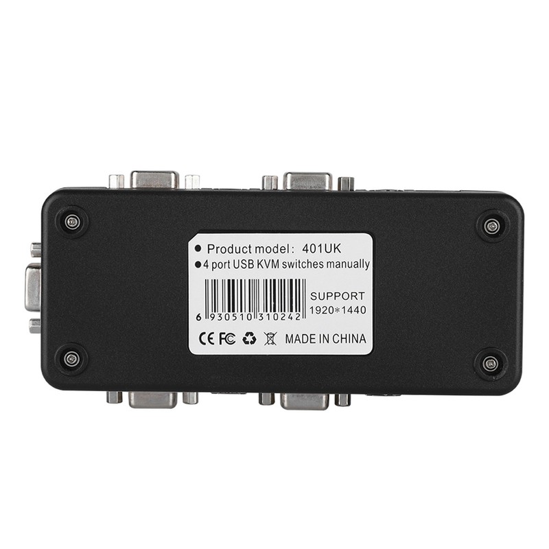 4-Port USB 2.0 KVM VGA/SVGA Monitor Hub Computer Switch Box