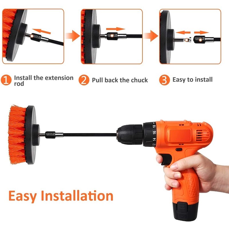 18Pack Drill Brush Power Scrubber Cleaning Brush Extended Long Attachment