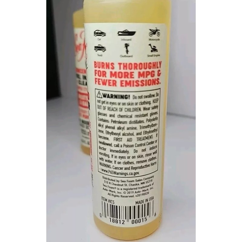 Sea Foam IC5 Concentrated Fuel Injector Cleaner Automotive Addit, 5.25