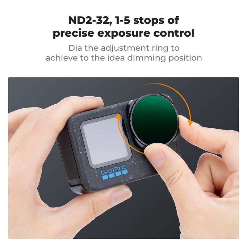 K&F Concept Variable ND Filters Compatible with Gopro- ND2-32, ND32-512