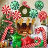 28Pcs Christmas Foil Balloons, Large Candy Cane Mylar Balloons with
