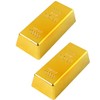 CHUANGOU Pack of 2 Plastic Gold Bars, Decorative Gold Bars,