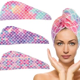 Absorbent Hair Dry Wrap Cap,Women's Shower Hair Towel for Efficient Hair Drying(3PCS)