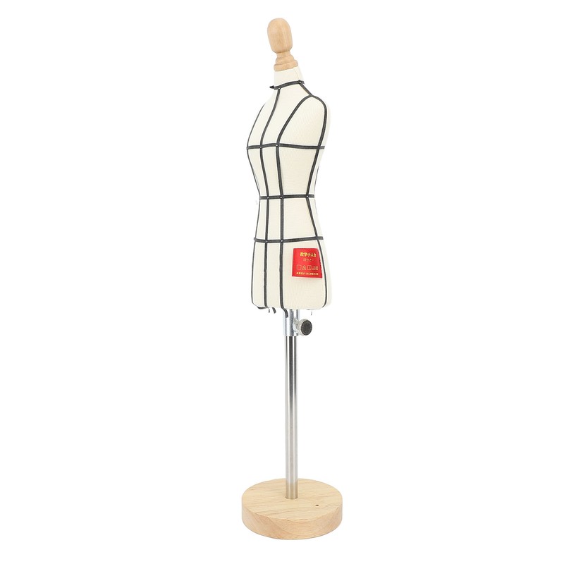 Miniature Dress Form with Stand Wood Base Sewing Mannequin Body