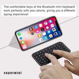 Wireless Keyboard Rechargeable Bluetooth 3.0 Super Mini Silent Cordless Keybaord, Compact Portable Small Pocket Travel Keypad Slim Wireless Keyboard for Computer Laptop PC Notebook Smartphones Tablets