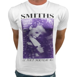 Smiths Rock Band T-Shirt - There is a Light Graphic Tee 80s Vintage Music Shirt - White M