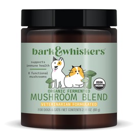 Dr. Mercola Bark & Whiskers Organic Fermented Mushroom Blend - Cat & Dog Supplement - Supports Digestive & Immune Health - Free from Additives, Filler & Gluten - 2.11 oz. (60 Scoops)