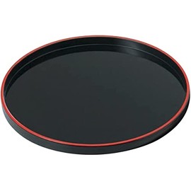 J-kitchens 9 inch round Obon Tray Black Tenshu SLC, Made in Japan