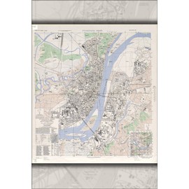 24"x36" Gallery Poster, 1946 Map of Pyongyang North Korea by Army Map Service, 1946