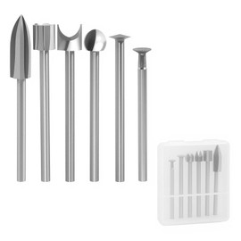 Pack of 6 Wood Cutters for Dremel 3 mm Various Wood Carving Drill Engraving Set Accessories Wood Cutter Tool Slot Holder Milling Rotary Tool with 1/8 Inch Shank for DIY Carving Engraving Drilling