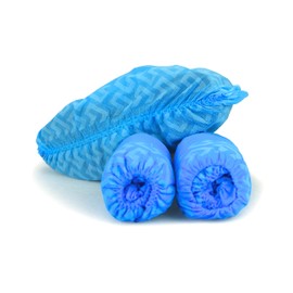 G & F Products Disposable Shoe Covers, Slip-Resistant Booties, Heavy-Duty, Waterproof, Elastic Band, Non-Slip Silicone Sole, Reusable, Protects Floors, Blue, 11 Us Men & 13 Us Women, X-L 100 Pieces