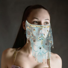 VALICLUD 2 x Veils for Party Cosplay Masks Women Masks for Masquerade Dresses Tassel Face Veil Belly Veil Prom Mask Girls Clothing Dance Veil Girls Outfit, Sky Blue/Blue