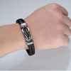 Kopira Pulsera de Cuero Hombre, Pulseras Negro Piel Trenzado con