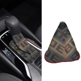 Lyxheth Car Shift Boot Cover, Shift Knob Cover, Waterproof Canvas Fabric Manual Automatic Shift Knob Boot Dust Covers, Universal Auto Shifter Boot Sleeve Replacement for Car Truck SUV (Light Gray)