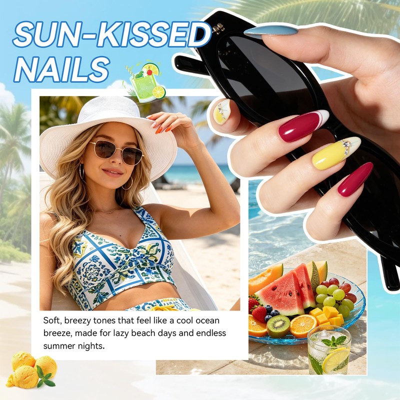 phoenixy 24 PCS Gel Nail Polish Set, 21 Colors with