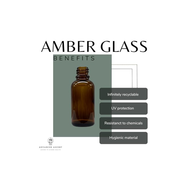 ADVANCED ASCENT Amber Glass 1 oz Nasal Sprayer! EMPTY, Refillable,