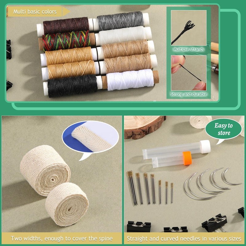 65 Pcs Book Binding Kits Book Binding Materials Bone Folder