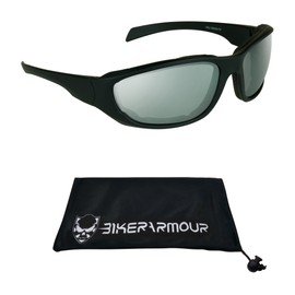 Bikershades Anti Glare Motorcycle Sunglasses Foam Padded for Larger Head Sizes