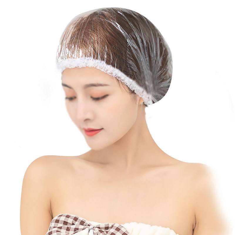 LUYING Shower Cap, 100 Pieces, Permeable, Disposable Hair Cap, For