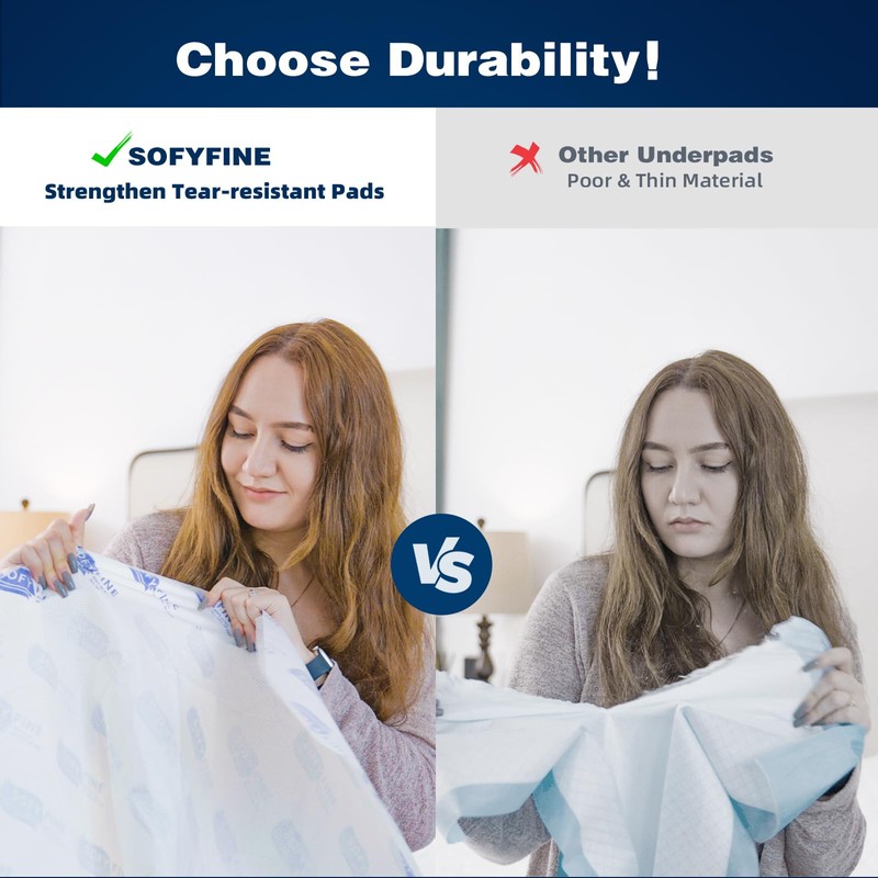 SOFYFINE Biggest Chucks Disposable 57"x36" Tear Resistant 215 Gram Heavy