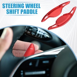 A ABSOPRO Steering Wheel Shift Paddle Cover Shifter Extension for Nissan Altima 2019 2020 2021 Aluminum Alloy Red (Set of 2)