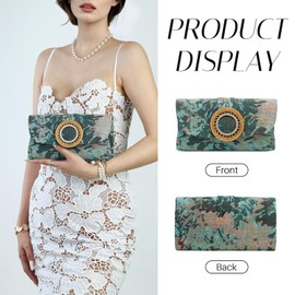 Nefokfdus Clutch Purses for Women,Vintage Floral Embroidery Envelope Evening Handbags for Formal Party Wedding 2025