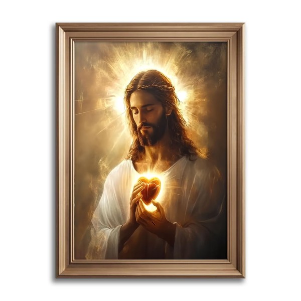 Arte de pared en lona del Sagrado Corazón de Jesús