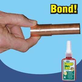 ComStar Copper Lock, No Heat Solder for Copper & Brass Pipes, Instant Leak-Proof Seal Up to 500 PSI, Handles All Refrigerants, Withstands -60°F to 300°F, 2 oz Bonding Solution for HVAC (10-800)