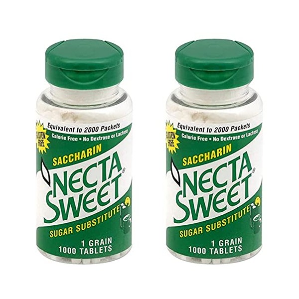 NSI SWEETENERS Necta Sweet Saccharin Tablets, 1-Grain, 1000 Count (Pack