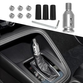 CHRYMUM M12x1.25 Shift Knob Adapter, Aluminum Alloy Automatic Shifter Adapter with 3-Sizes Plastic Hose, Universal Gear Shift Knob Adapter for Most Non-Threaded Manual Gear Shift Knob Cover